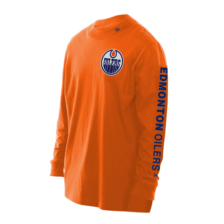 Edmonton Oilers New Era Mock Fleece Orange Long Sleeve Shirt