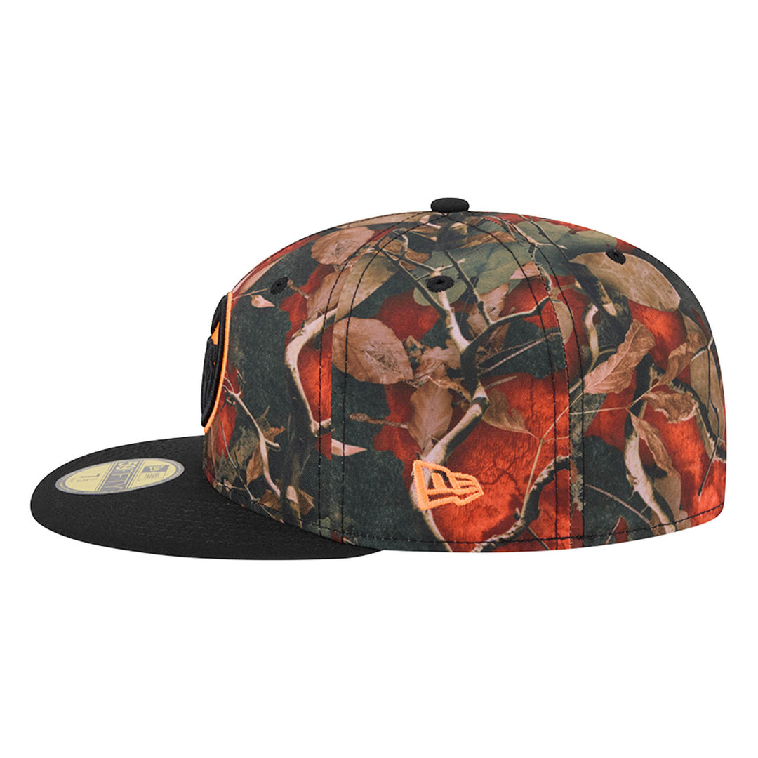 Edmonton Oilers New Era Orange Leaves 59FIFTY Fitted Hat