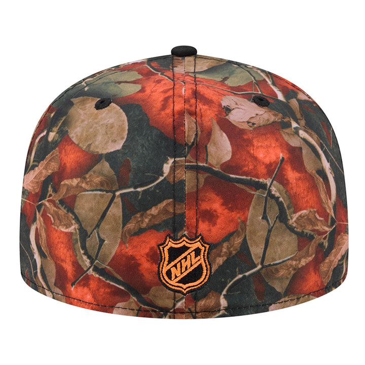 Edmonton Oilers New Era Orange Leaves 59FIFTY Fitted Hat