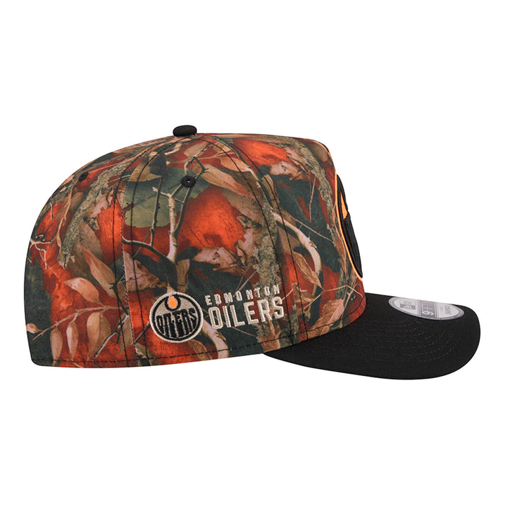 Edmonton Oilers New Era Orange Leaves 9FIFTY A-Frame Snapback Hat