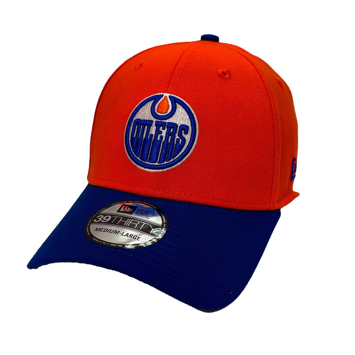 Edmonton Oilers New Era Orange & Royal 39THIRTY Flex Hat