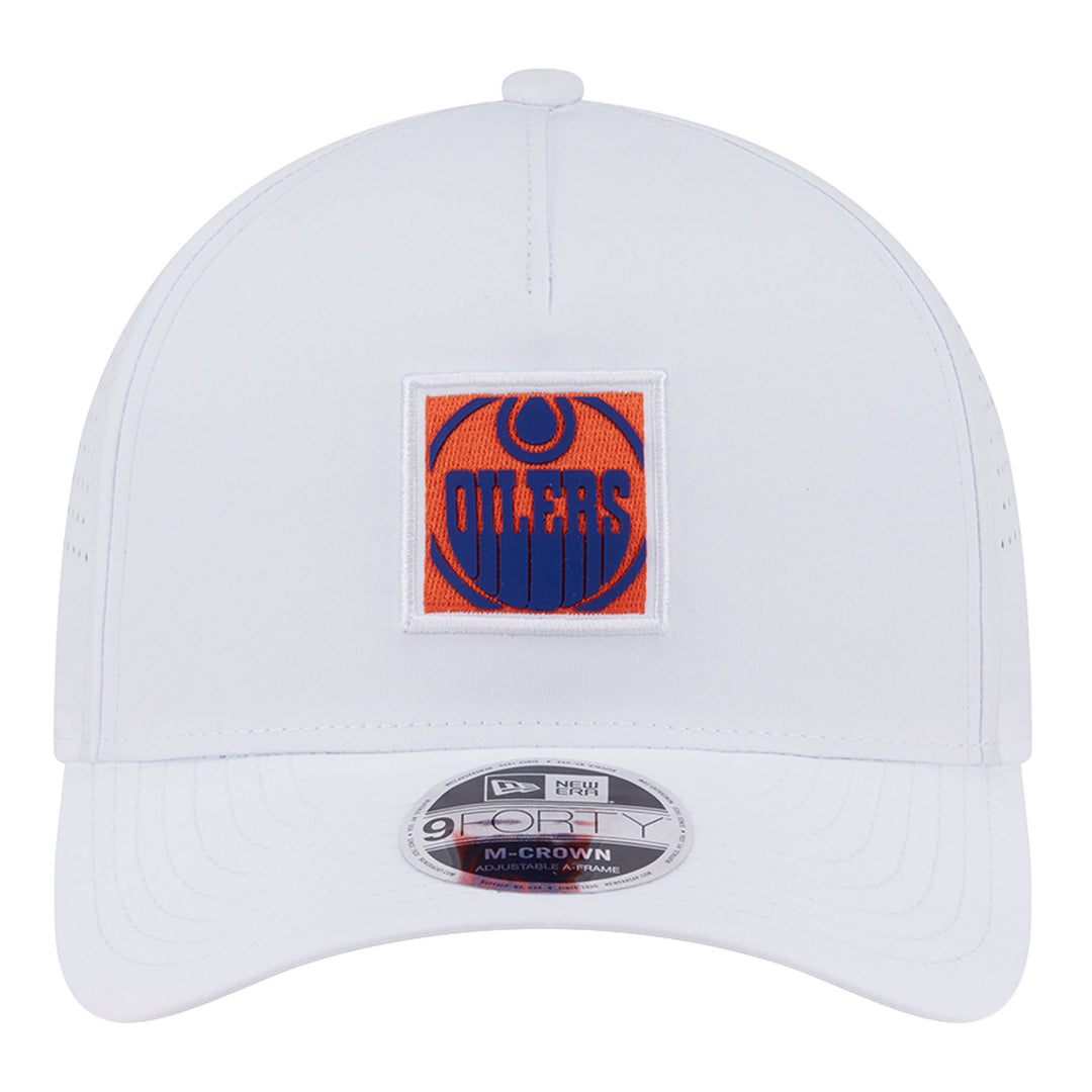 Edmonton Oilers New Era Patch White 9FORTY A-Frame Snapback Hat