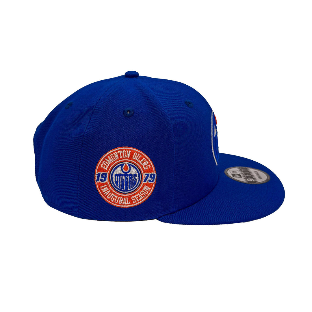 Edmonton Oilers New Era Royal 9FIFTY Inaugural Season Patch Snapback Hat