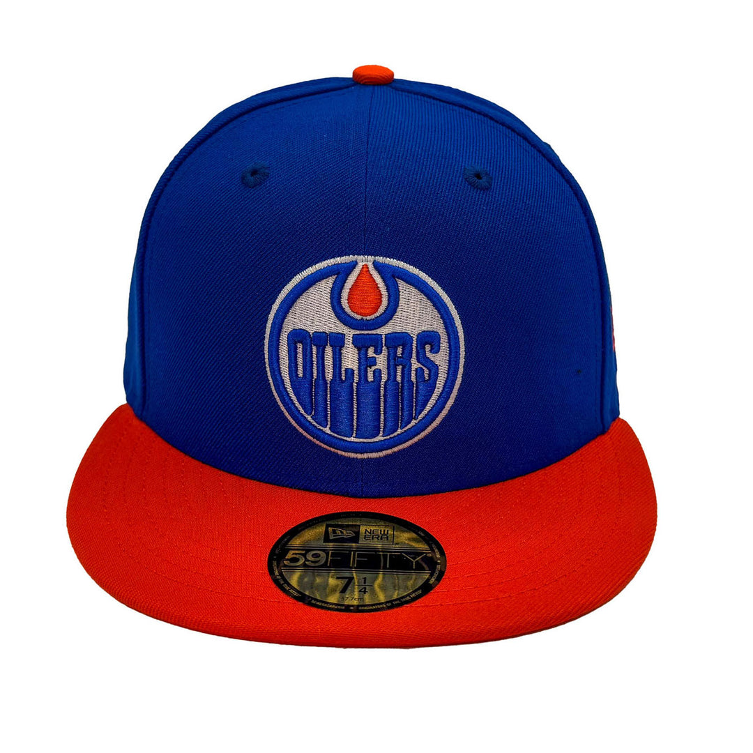 Edmonton Oilers New Era Royal & Orange 59FIFTY Primary Logo Fitted Hat