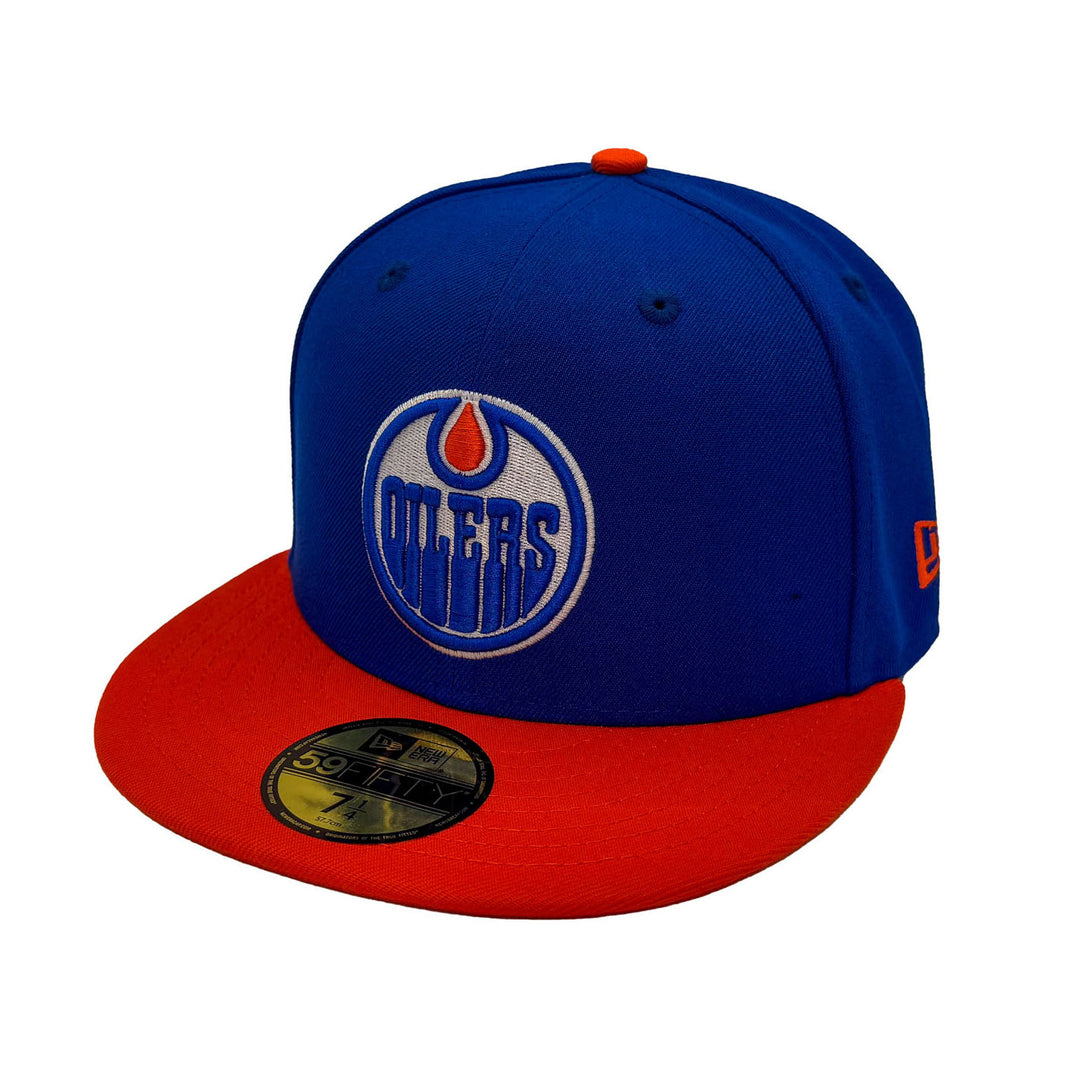 Edmonton Oilers New Era Royal & Orange 59FIFTY Primary Logo Fitted Hat