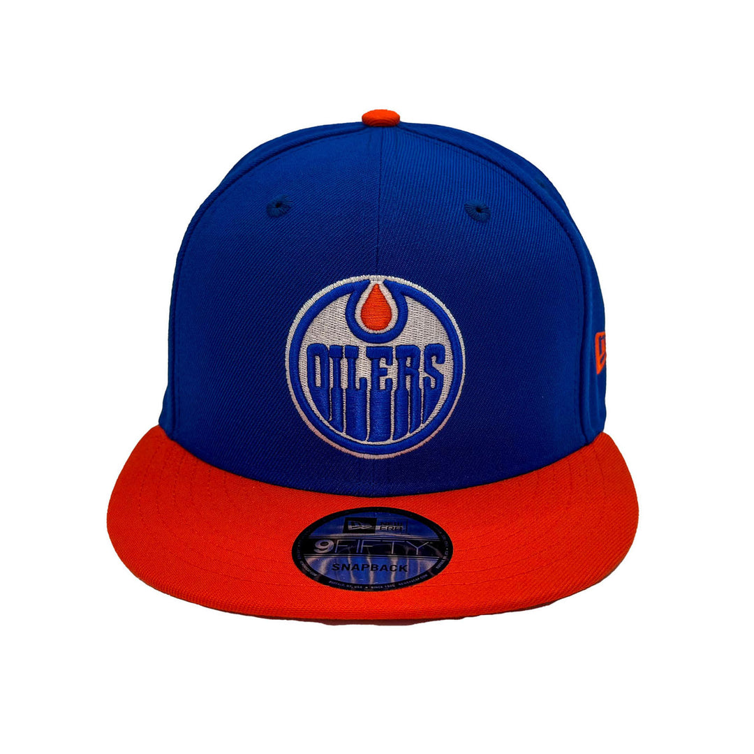 Edmonton Oilers New Era Royal & Orange 9FIFTY Inaugural Season Patch Snapback Hat