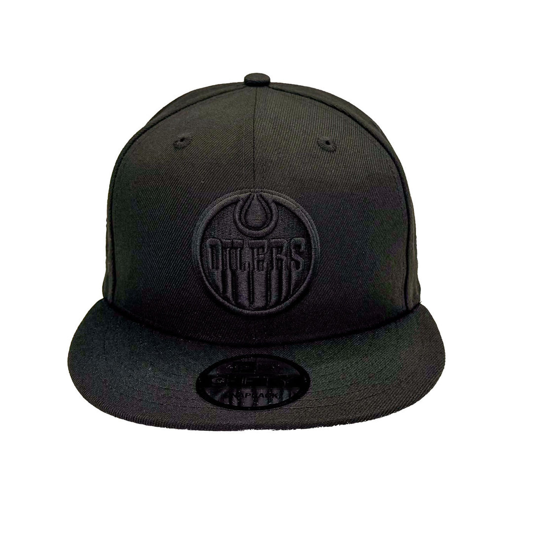 Edmonton Oilers New Era Tonal Black 9FIFTY Snapback Hat