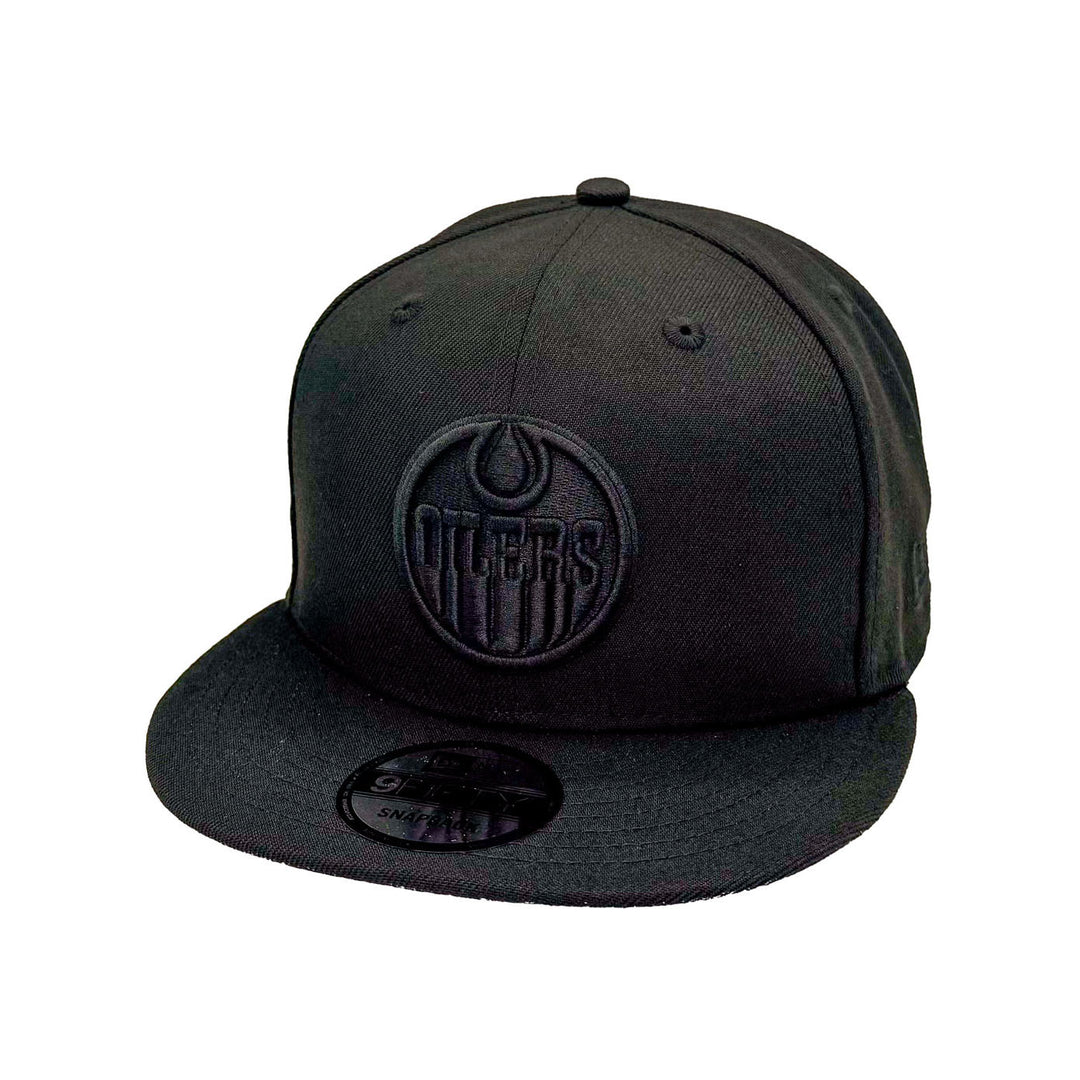 Edmonton Oilers New Era Tonal Black 9FIFTY Snapback Hat