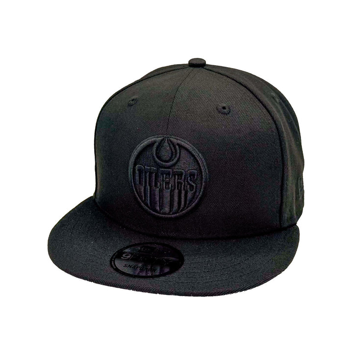 Edmonton Oilers New Era Tonal Black 9FIFTY Snapback Hat