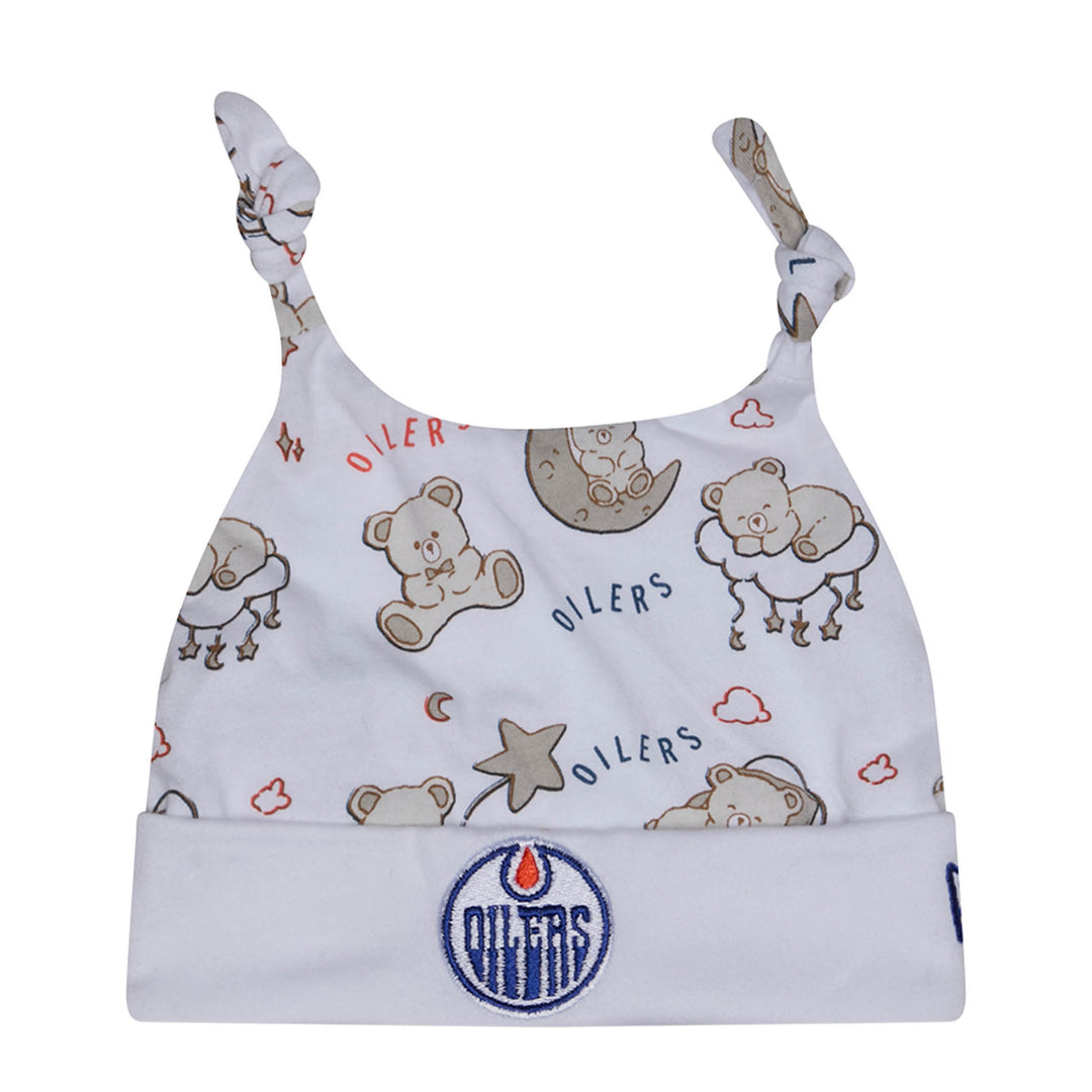 Edmonton Oilers Newborn New Era Teddy White Beanie