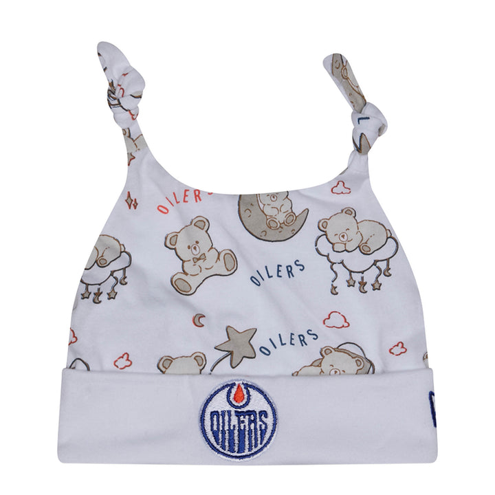 Edmonton Oilers Newborn New Era Teddy White Beanie