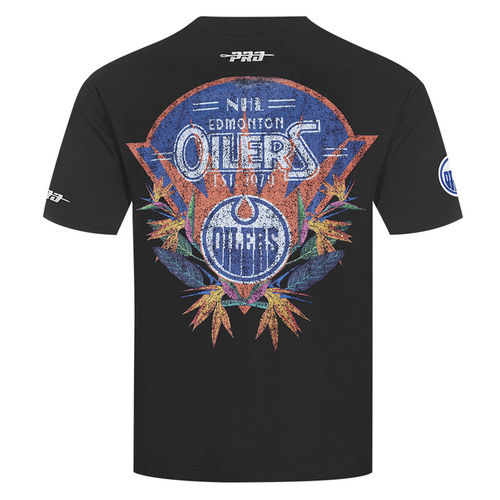 Edmonton Oilers Pro Standard Birds of Paradise Black Drop Shoulder T-Shirt