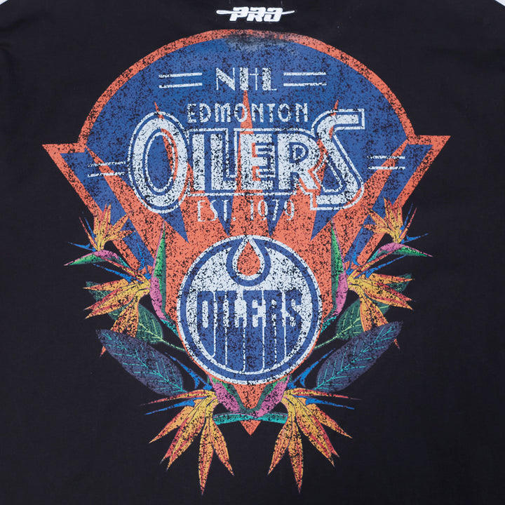 Edmonton Oilers Pro Standard Birds of Paradise Black Drop Shoulder T-Shirt