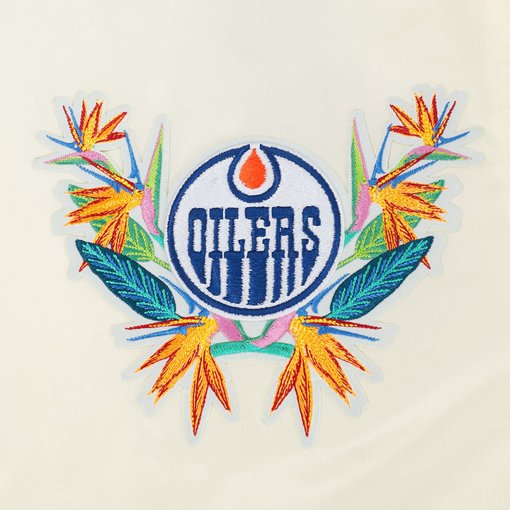 Edmonton Oilers Pro Standard Birds of Paradise Cream Full-Snap Jacket