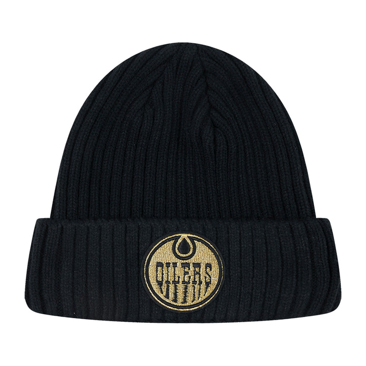 Edmonton Oilers Pro Standard Black Gold Twist Cuffed Toque