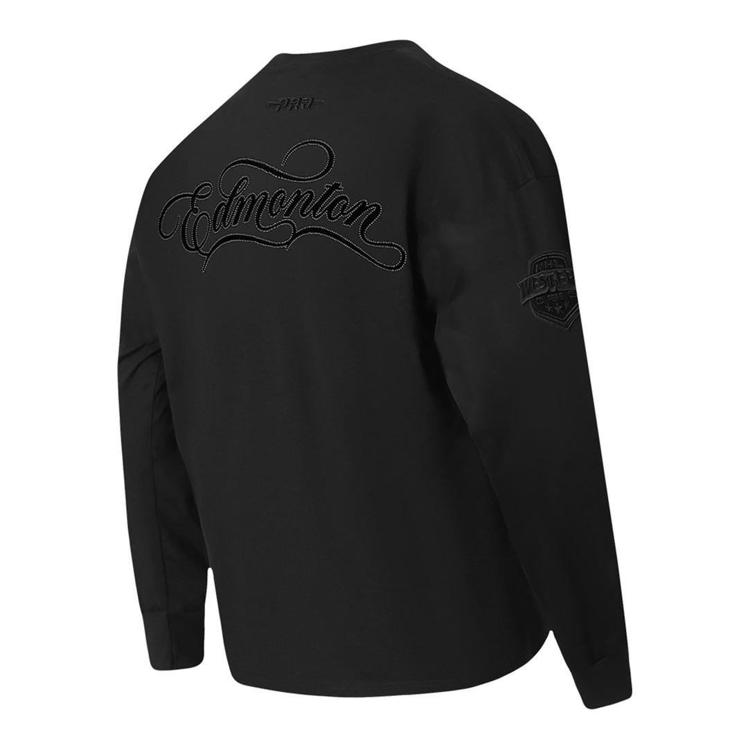 Edmonton Oilers Pro Standard Blackout Drop Shoulder Long Sleeve T-Shirt