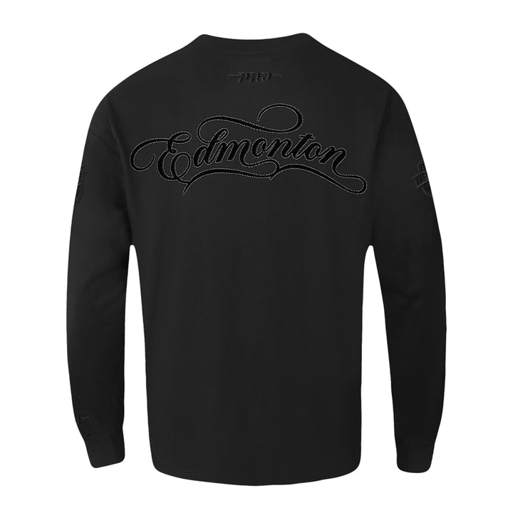 Edmonton Oilers Pro Standard Blackout Drop Shoulder Long Sleeve T-Shirt