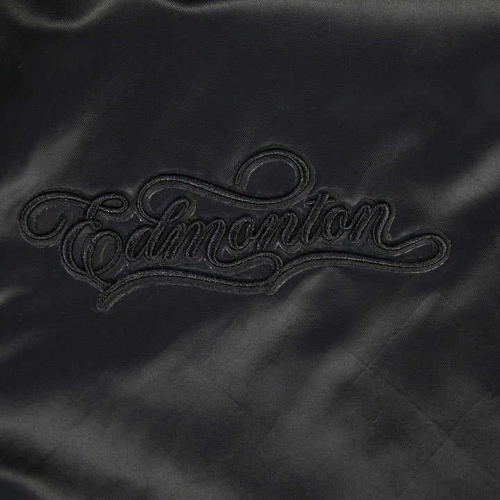 Edmonton Oilers Pro Standard Blackout Tonal Satin Jacket