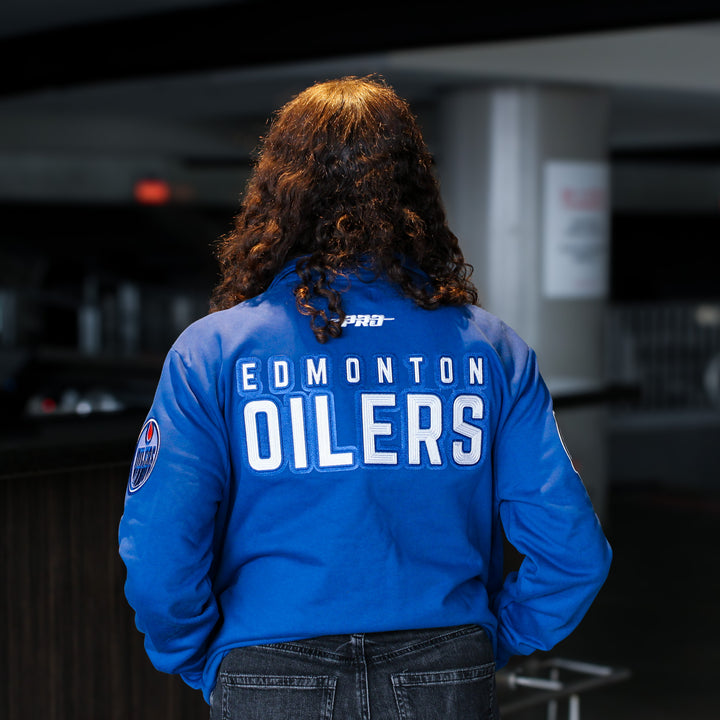 Edmonton Oilers Pro Standard City Arch Blue Quarter-Zip Sweatshirt