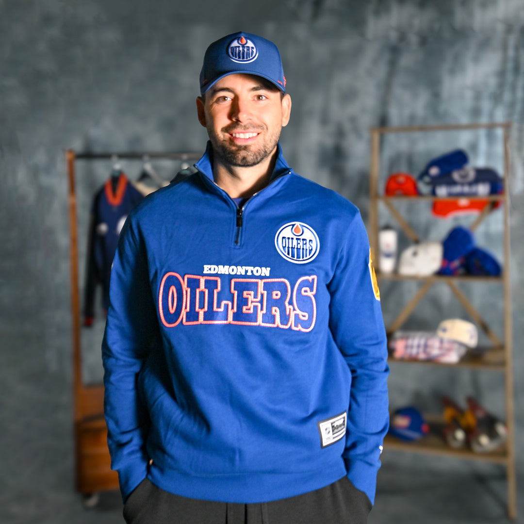 Edmonton Oilers Pro Standard Day One Blue Half-Zip Sweatshirt