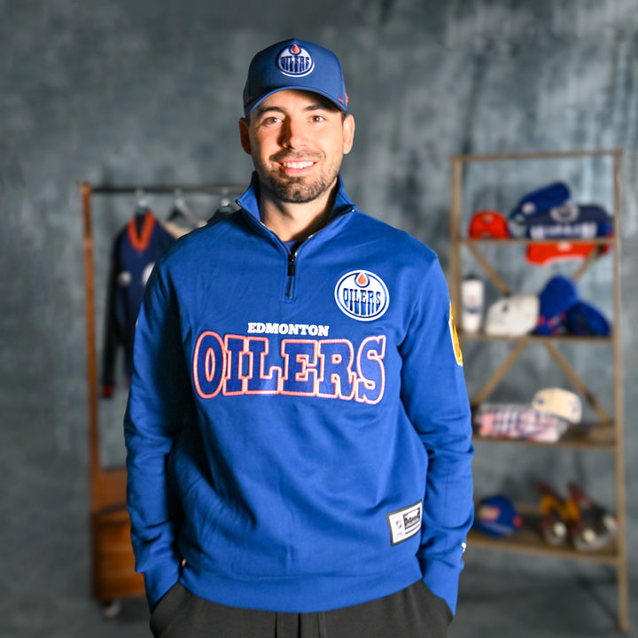 Edmonton Oilers Pro Standard Day One Blue Half-Zip Sweatshirt