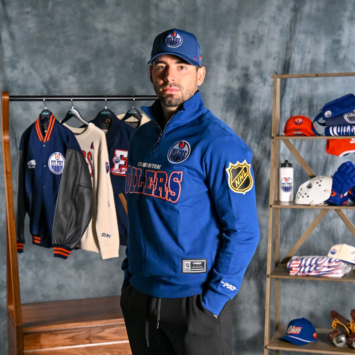 Edmonton Oilers Pro Standard Day One Blue Half-Zip Sweatshirt