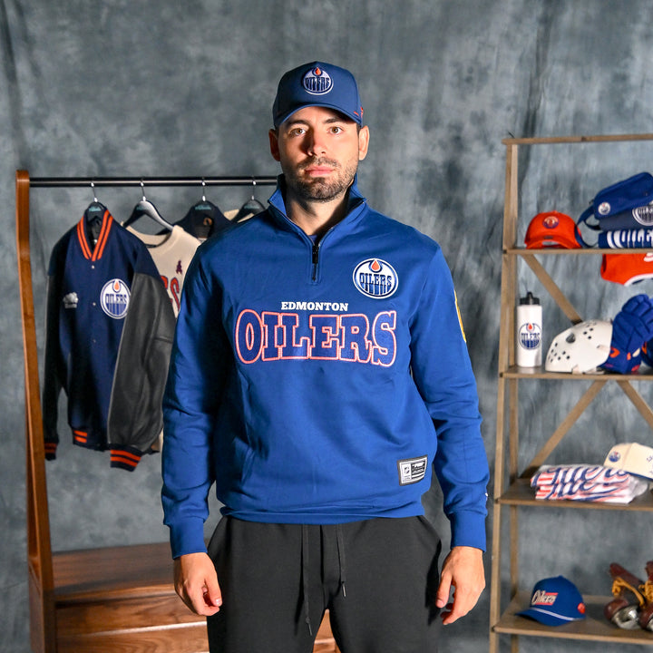 Edmonton Oilers Pro Standard Day One Blue Half-Zip Sweatshirt