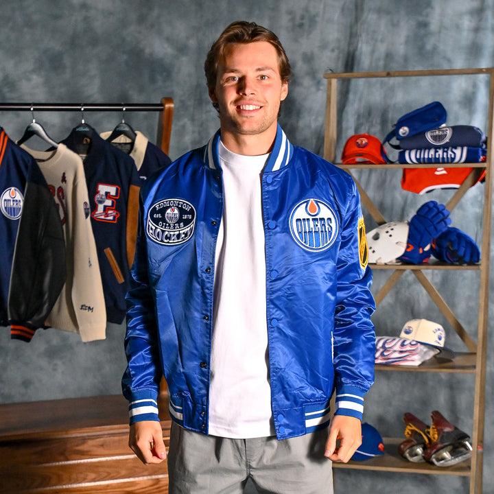 Edmonton Oilers Pro Standard Day One Blue Satin Jacket
