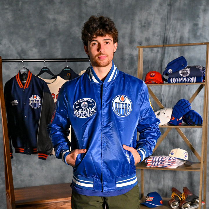 Edmonton Oilers Pro Standard Day One Blue Satin Jacket