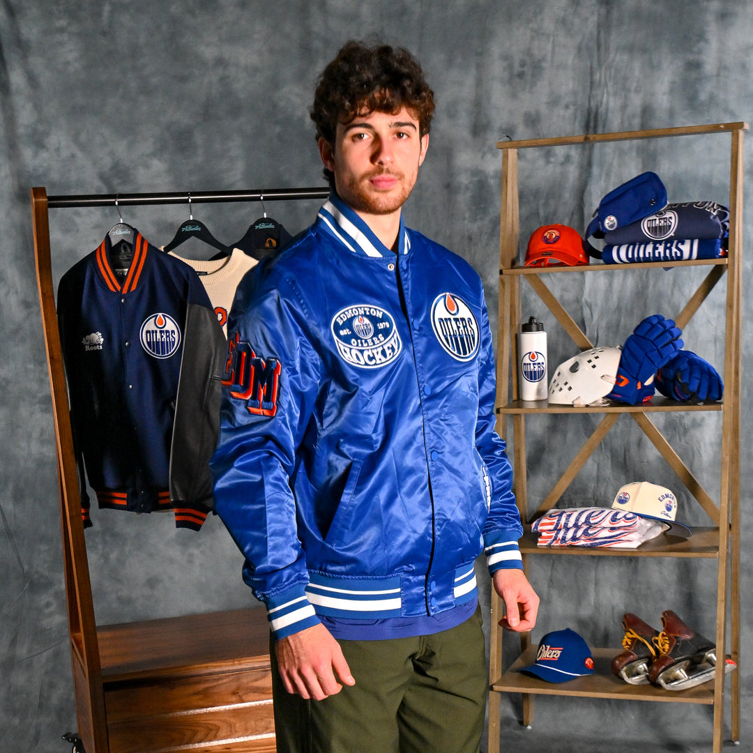 Edmonton Oilers Pro Standard Day One Blue Satin Jacket