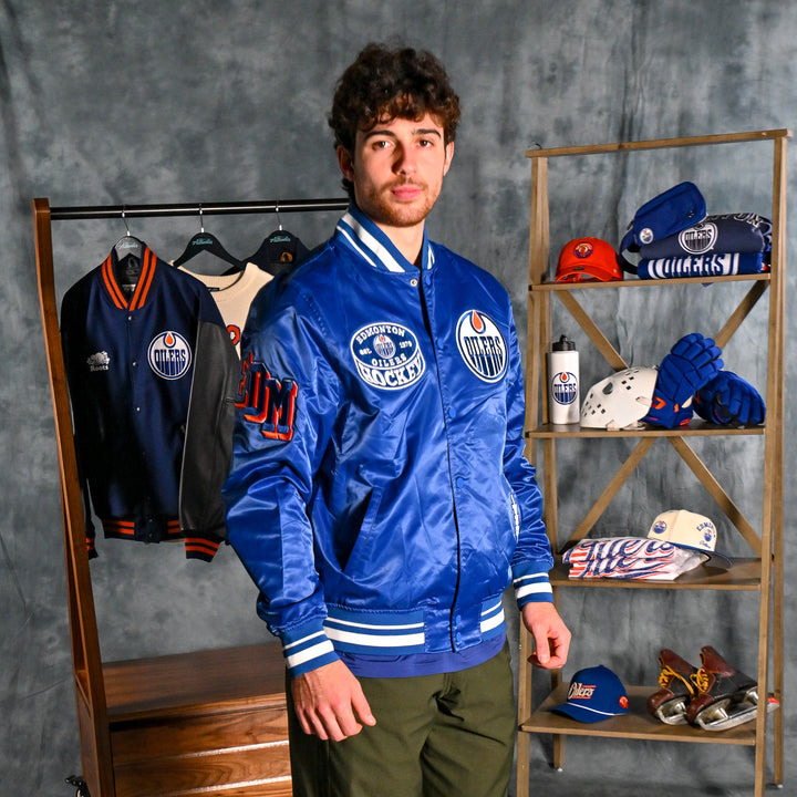 Edmonton Oilers Pro Standard Day One Blue Satin Jacket