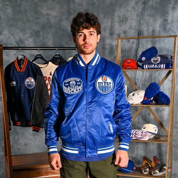 Edmonton Oilers Pro Standard Day One Blue Satin Jacket