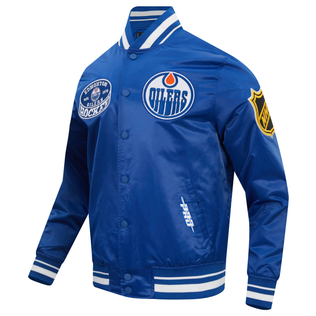 Edmonton Oilers Pro Standard Day One Blue Satin Jacket