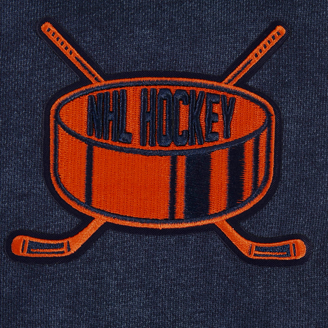 Edmonton Oilers Pro Standard First Team Enzyme Wash Navy Crewneck Sweatshirt