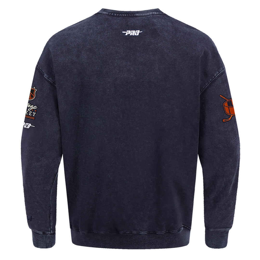 Edmonton Oilers Pro Standard First Team Enzyme Wash Navy Crewneck Sweatshirt