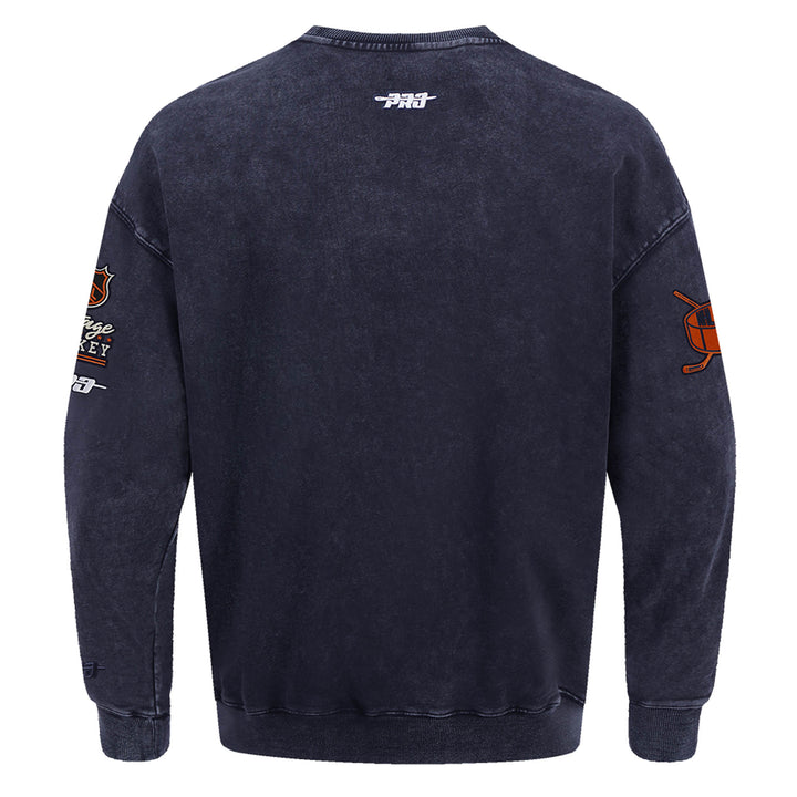 Edmonton Oilers Pro Standard First Team Enzyme Wash Navy Crewneck Sweatshirt