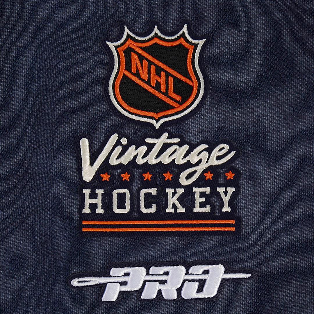 Edmonton Oilers Pro Standard First Team Enzyme Wash Navy Crewneck Sweatshirt