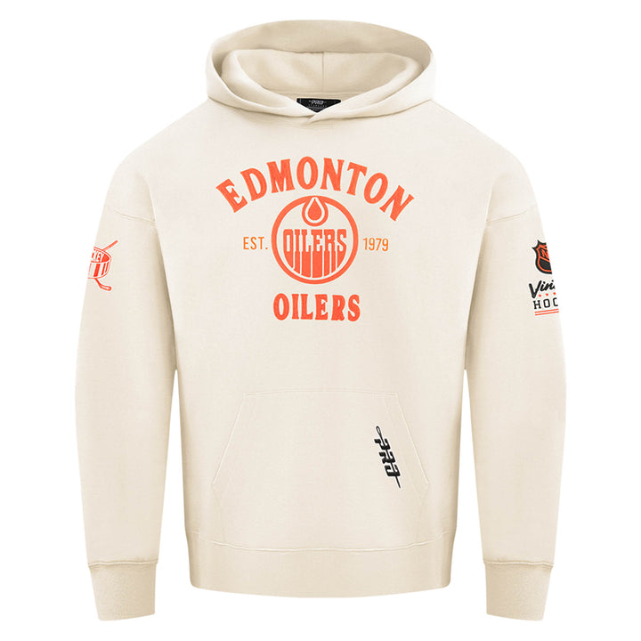 Edmonton Oilers Pro Standard First Team Drop Shoulder Cream Hoodie