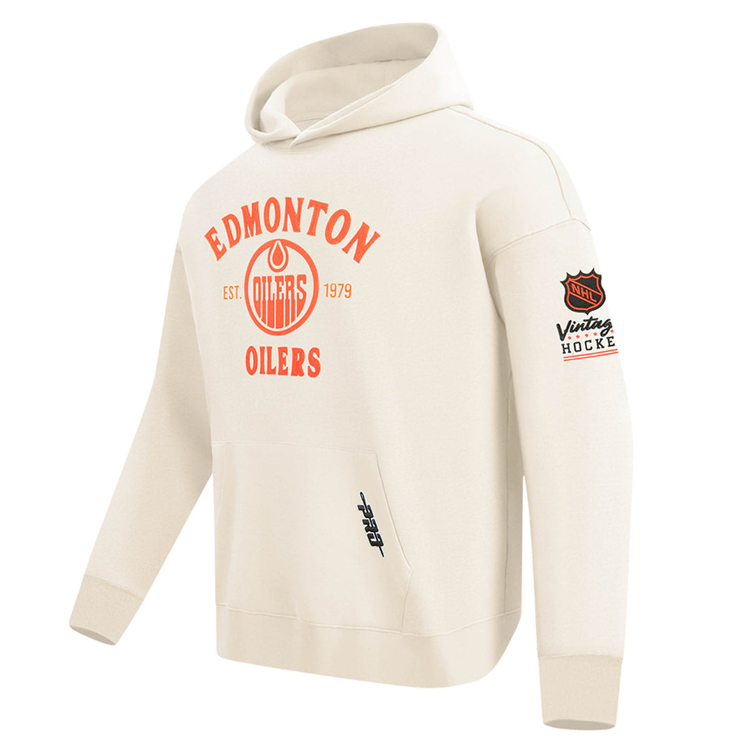 Edmonton Oilers Pro Standard First Team Drop Shoulder Cream Hoodie