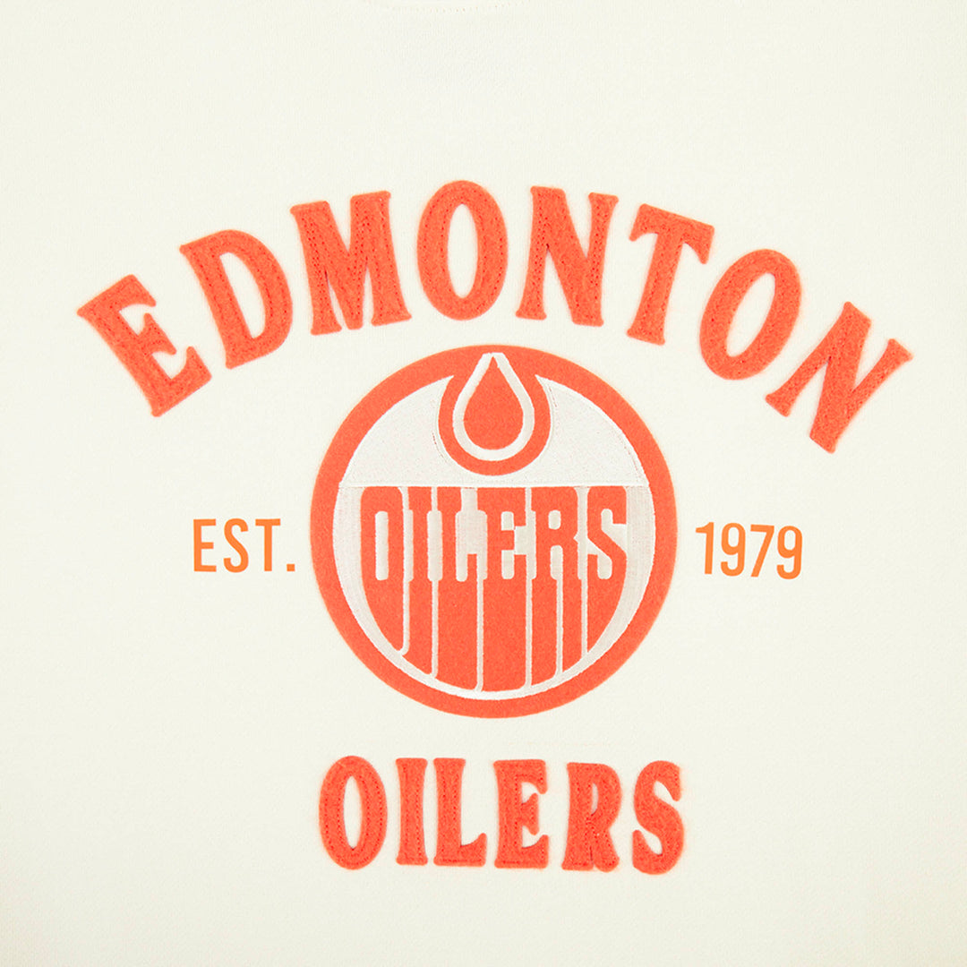 Edmonton Oilers Pro Standard First Team Drop Shoulder Cream Hoodie