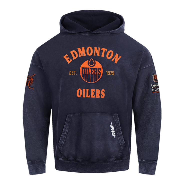 Edmonton Oilers Pro Standard First Team Enzyme Wash Navy Hoodie