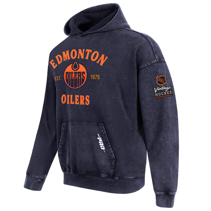Edmonton Oilers Pro Standard First Team Enzyme Wash Navy Hoodie