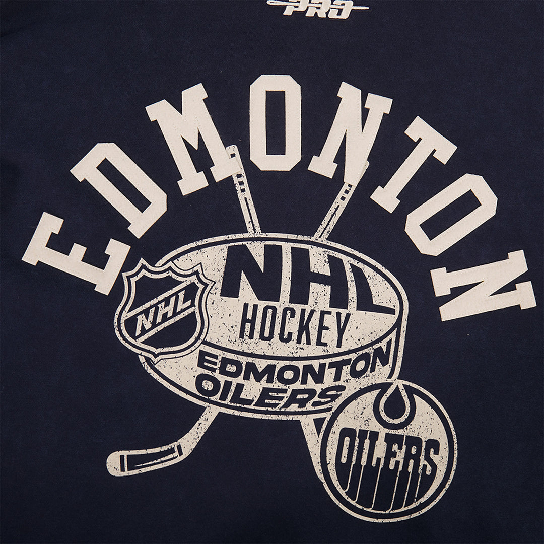 Edmonton Oilers Pro Standard Street Team Enzyme Wash Blue Hoodie