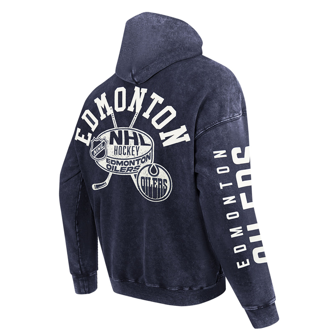 Edmonton Oilers Pro Standard Street Team Enzyme Wash Blue Hoodie