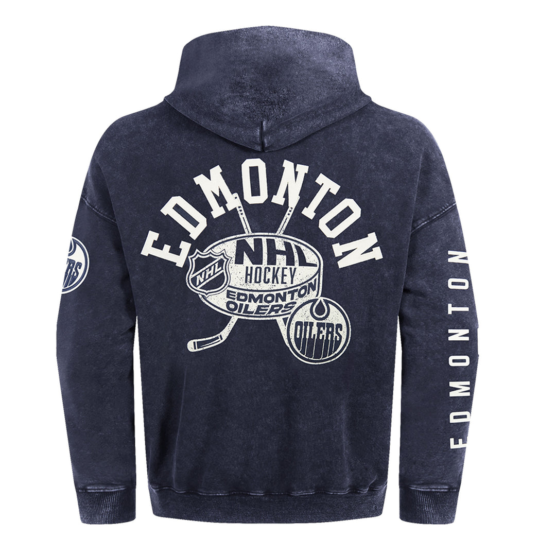 Edmonton Oilers Pro Standard Street Team Enzyme Wash Blue Hoodie