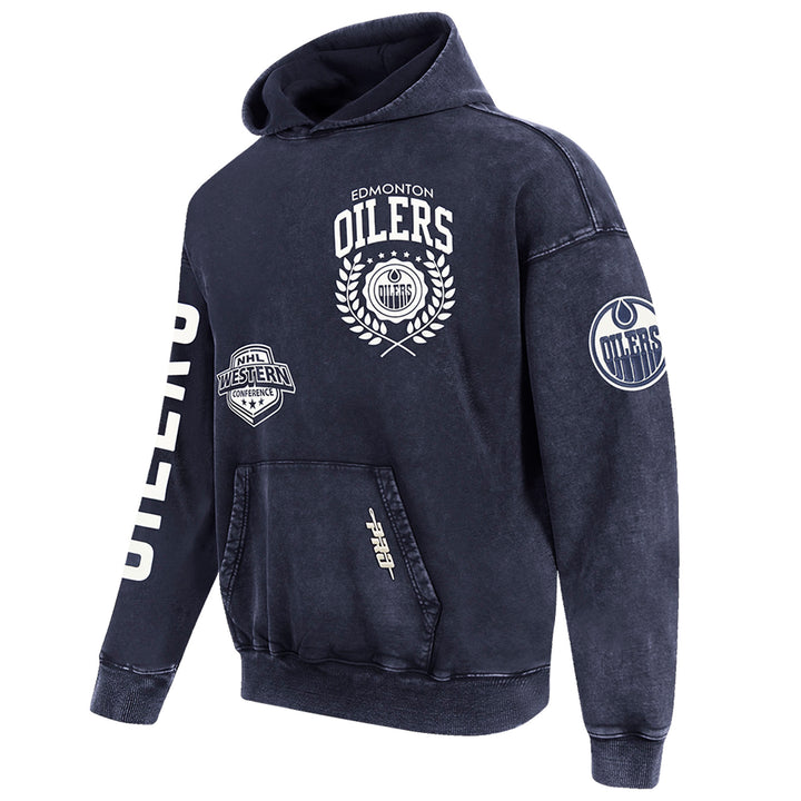 Edmonton Oilers Pro Standard Street Team Enzyme Wash Blue Hoodie