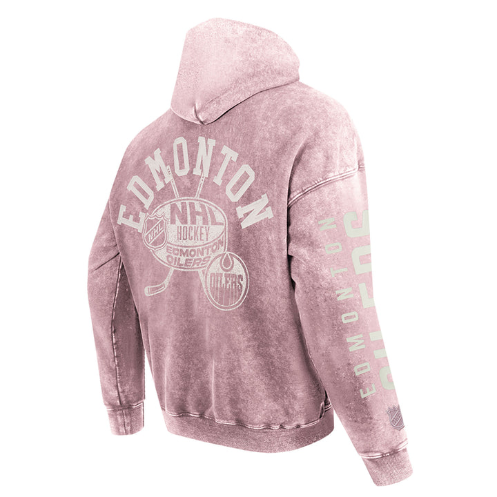 Edmonton Oilers Pro Standard Street Team Enzyme Wash Pink Hoodie