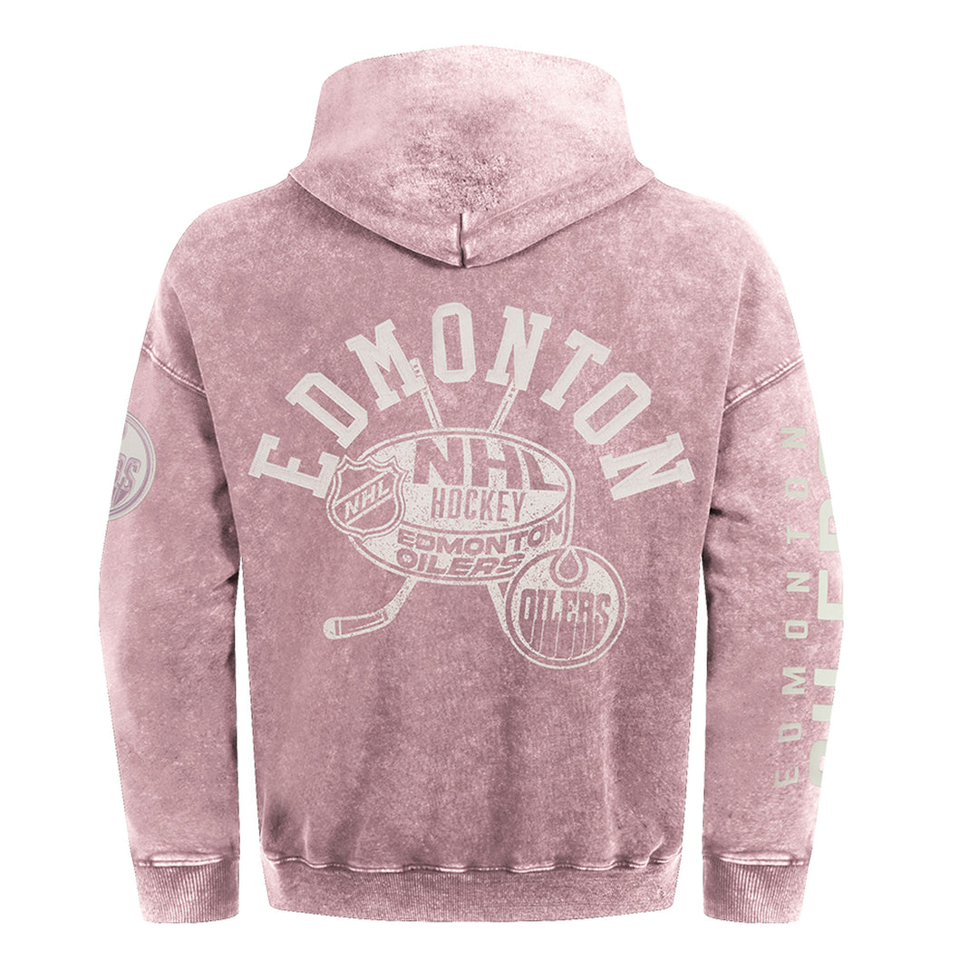 Edmonton Oilers Pro Standard Street Team Enzyme Wash Pink Hoodie