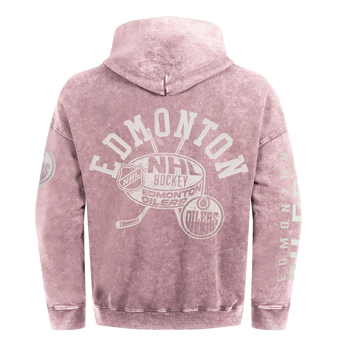Edmonton Oilers Pro Standard Street Team Enzyme Wash Pink Hoodie