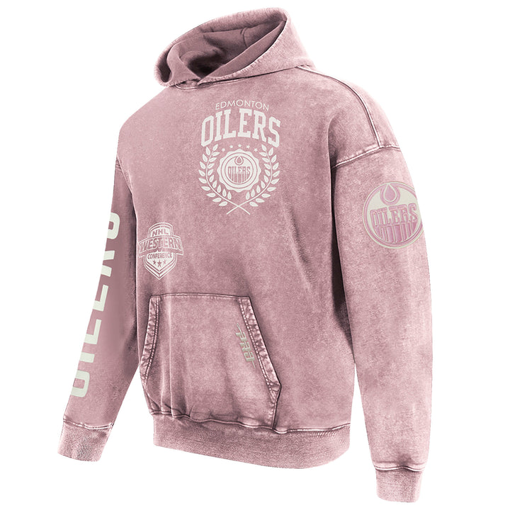 Edmonton Oilers Pro Standard Street Team Enzyme Wash Pink Hoodie